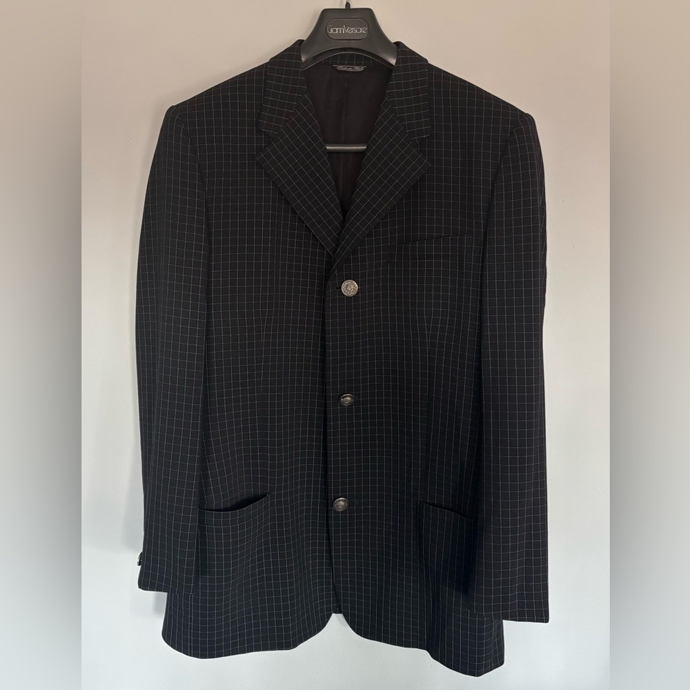 Gianni Versace Couture VTG plaid print blazer / Xl